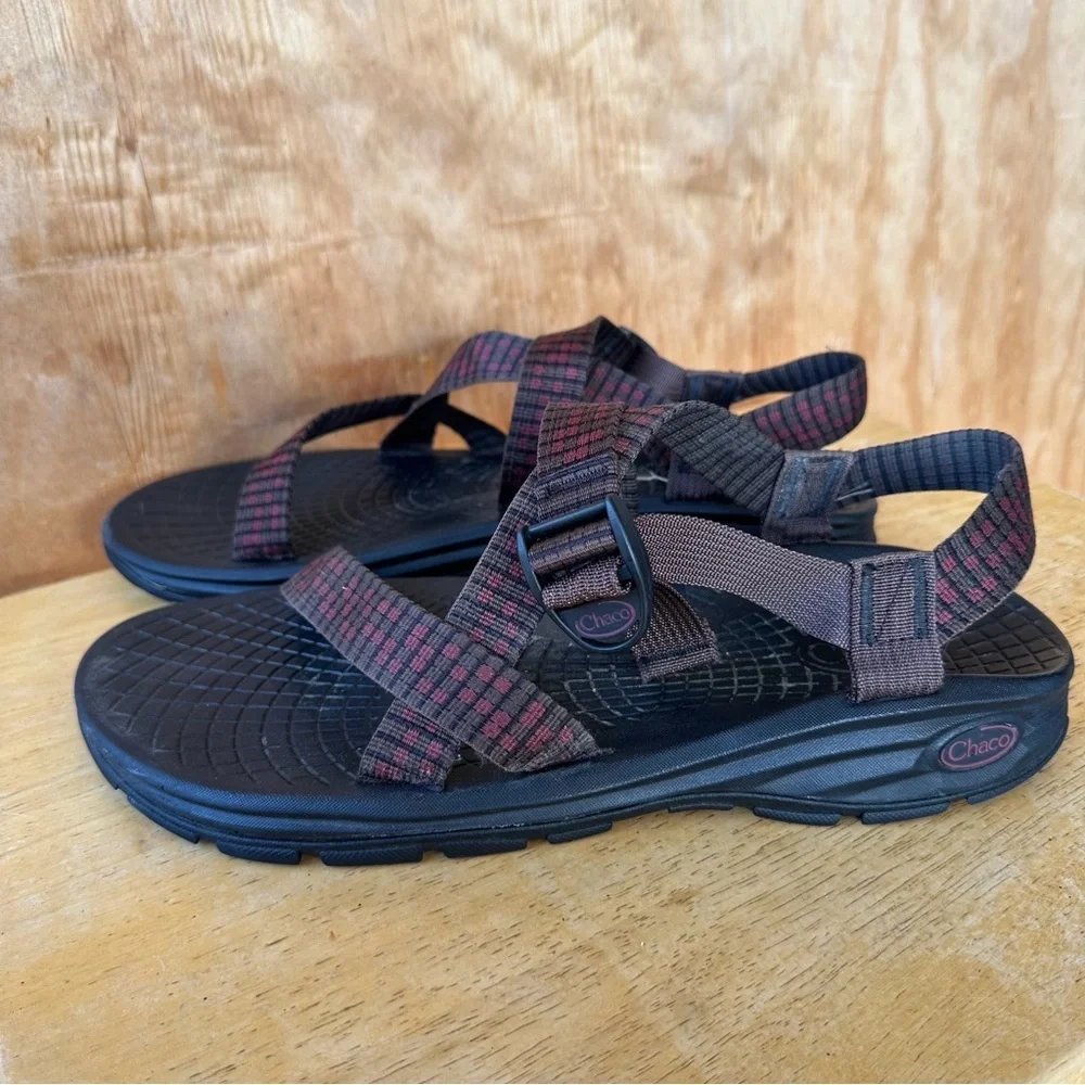 Chaco Z/1 Adjustable Strap Sport Hiking Water Sandal Red Gray